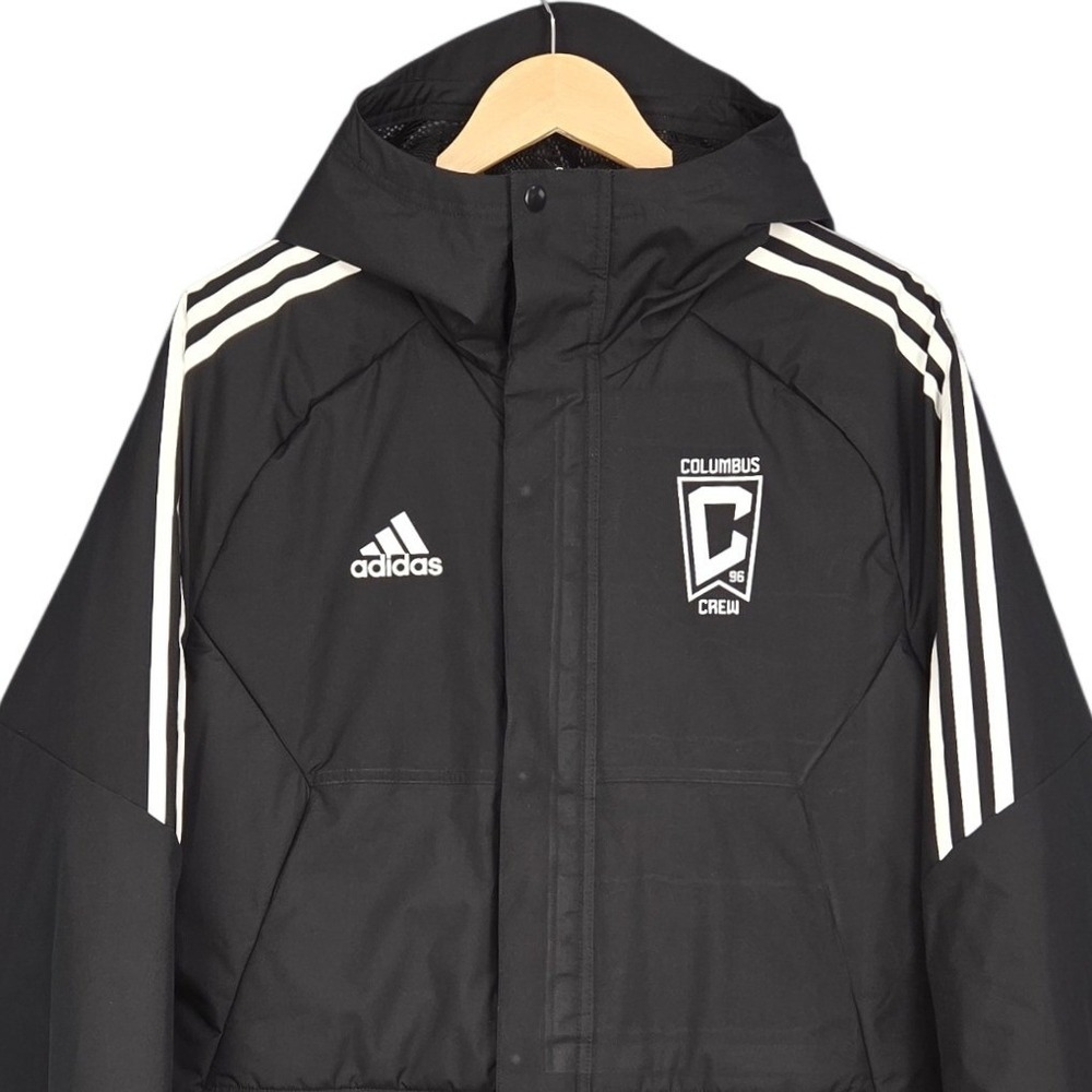 Adidas Columbus Crew Tiro 23 Stadium Parka Men Medium Black Soccer Hooded Jacket